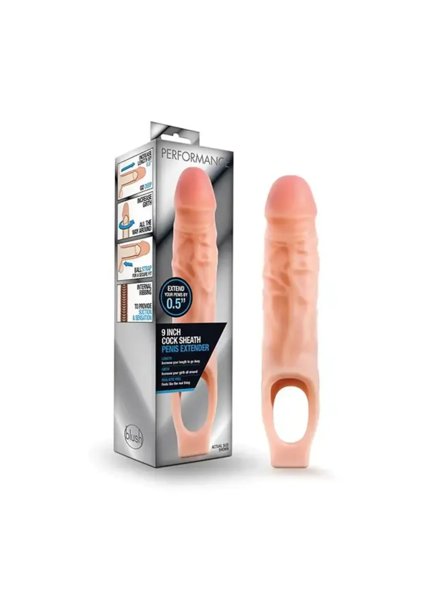 Blush Blush Performance 9" Cock Sheath Penis Extender - Flesh