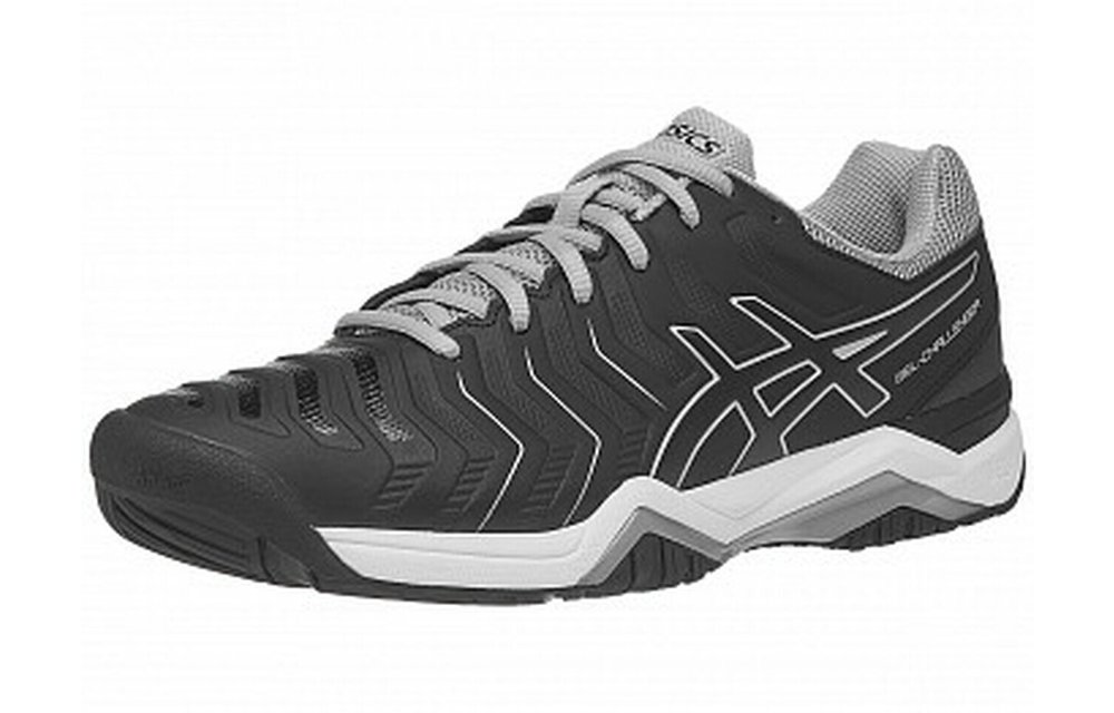 Asics Gel Challender 11 Men's Tennis Shoe (Black/Black/Mid Grey)