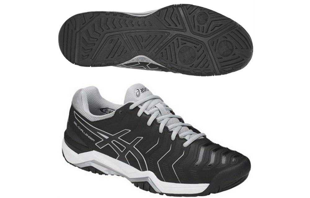 Asics Gel Challender 11 Men's Tennis Shoe (Black/Black/Mid Grey)