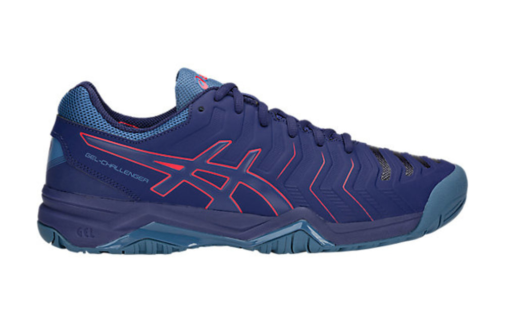Asics Gel Challender 11 Men's Tennis Shoe (Blue Print/Red Alert)