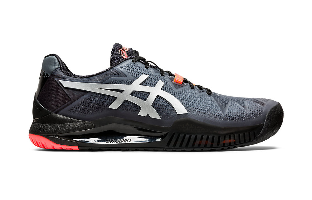 Asics Gel Resolution 8 Men's Tennis Shoe (Black/Sunrise Red)
