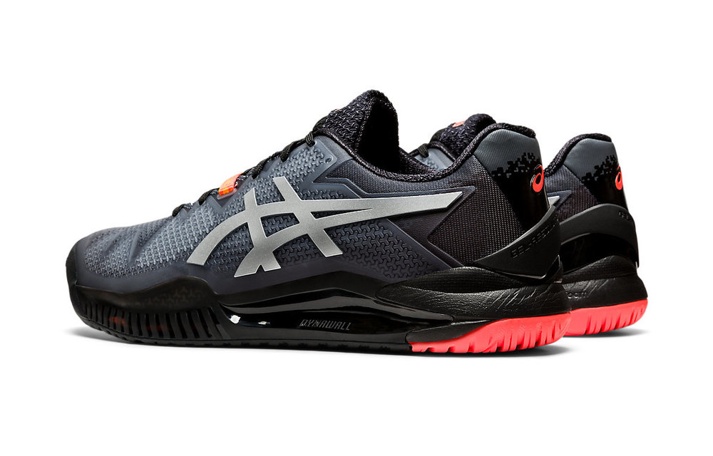 Asics Gel Resolution 8 Men's Tennis Shoe (Black/Sunrise Red)