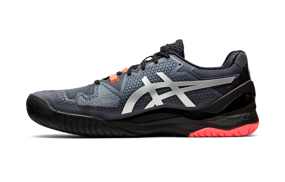 Asics Gel Resolution 8 Men's Tennis Shoe (Black/Sunrise Red)