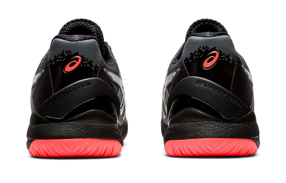 Asics Gel Resolution 8 Men's Tennis Shoe (Black/Sunrise Red)