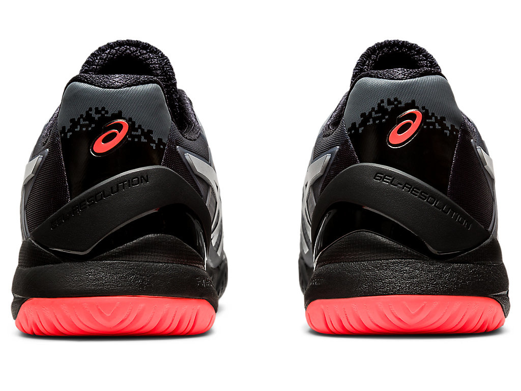 Asics Gel Resolution Men's Tennis Shoe (Black/Sunrise Red