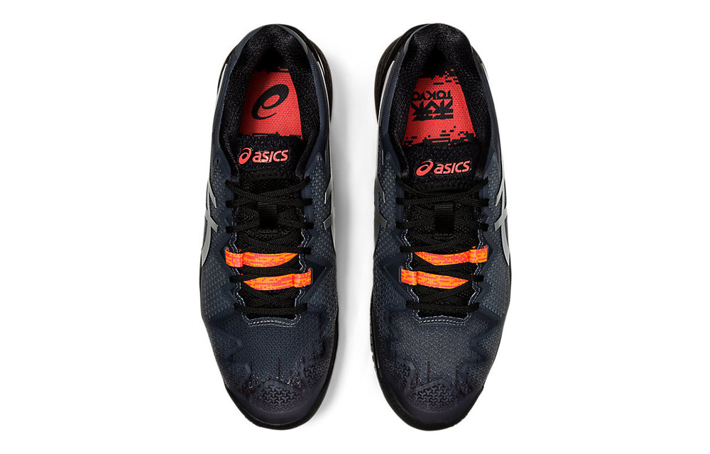 Asics Gel Resolution 8 Men's Tennis Shoe (Black/Sunrise Red)