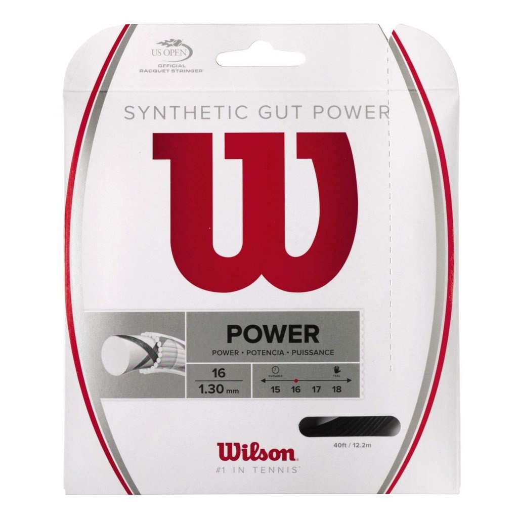 Wilson Synthetic Gut Power 16 G Tennis String (Black)