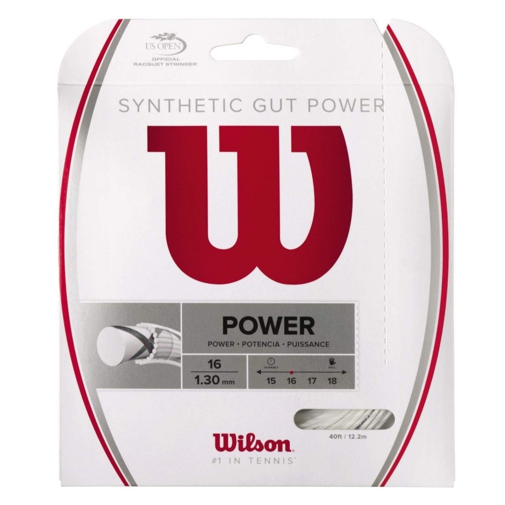 Wilson Synthetic Gut Power 16 G Tennis String (White)
