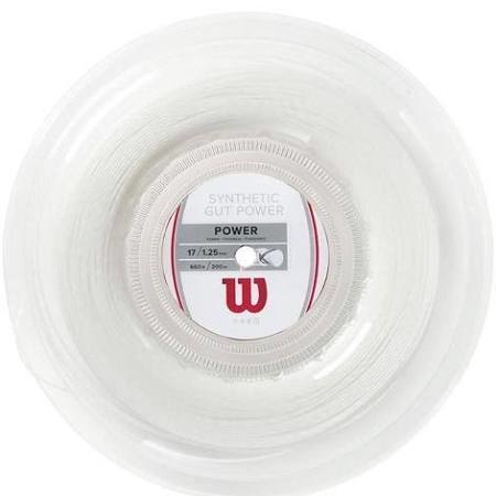 Wilson Synthetic Gut Power 16 G Tennis String Reel 200m (White)