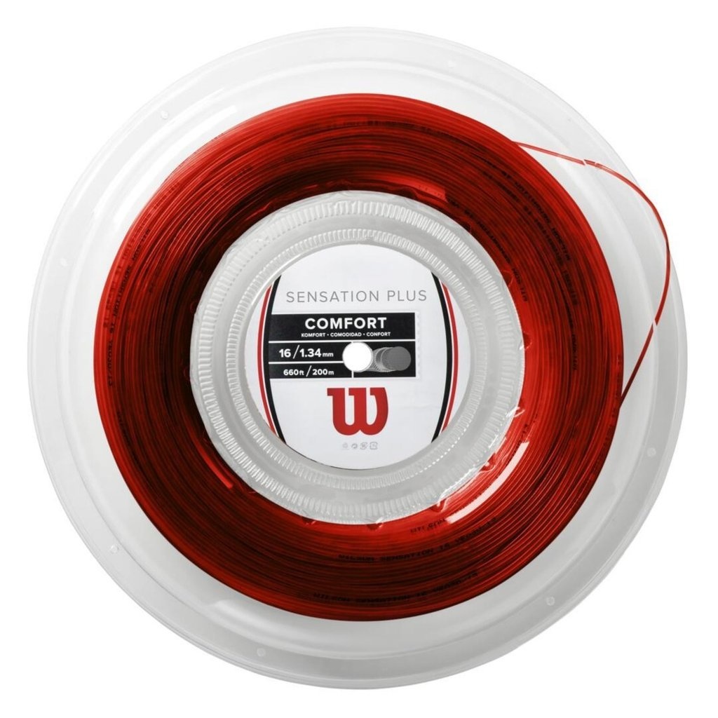 Wilson Sensation Plus 16 G Tennis String Reel 200m (Red) 