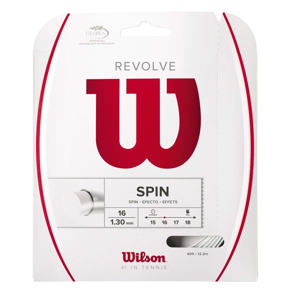 Wilson Revolve Spin 16 G Tennis String (White)