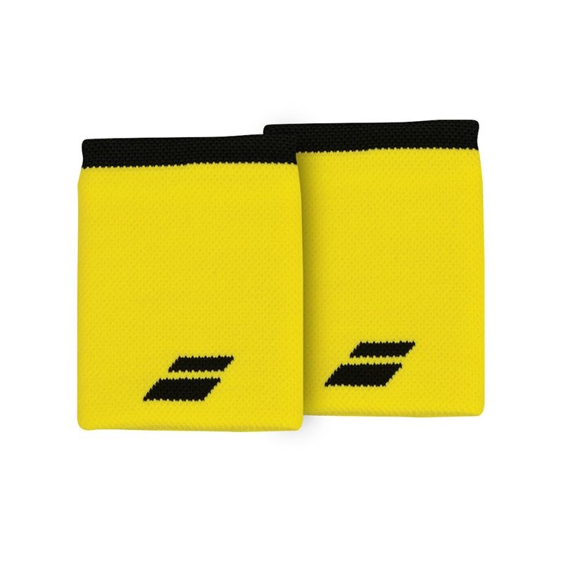 Babolat Logo Jumbo Wristband x2 Blazing Yellow Black