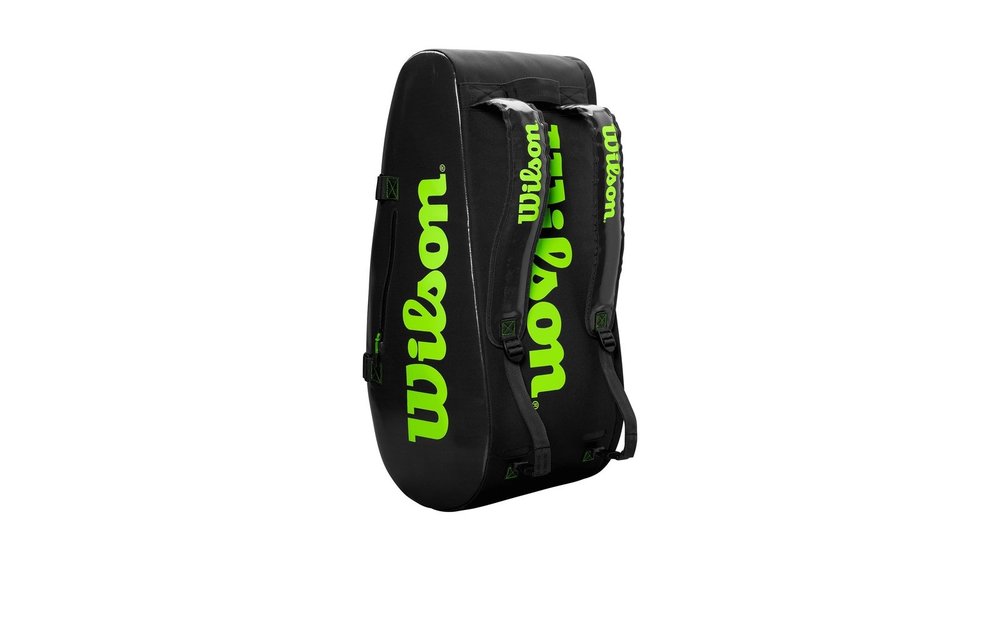 Wilson Super Tour 2 Compartment 9 Pack Racquet Bag (Charco/Green)