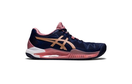 Asics Gel Resolution 8 Women's Tennis Shoe (Peacoat/Rose Gold)