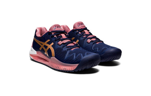 Asics Gel Resolution 8 Women's Tennis Shoe (Peacoat/Rose Gold)