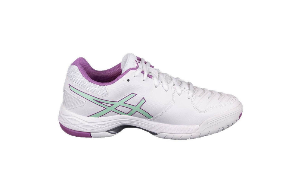 Asics Gel Game 6 Women's Tennis Shoe (White/Paradise Green/Campanula)