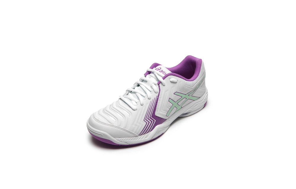 Asics Gel Game 6 Women's Tennis Shoe (White/Paradise Green/Campanula)