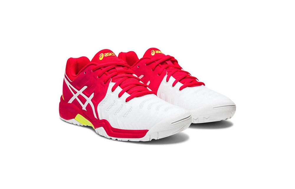 Asics Gel 7 GS Junior Tennis Shoe (White/Laser Pink) -