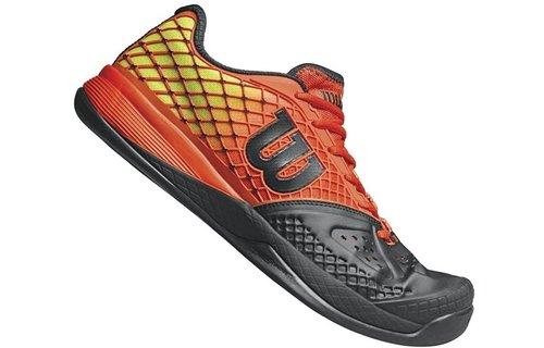 Wilson Rush Pro Glide Men's Tennis Shoe (Black/Tomato Red/Solar Lime)