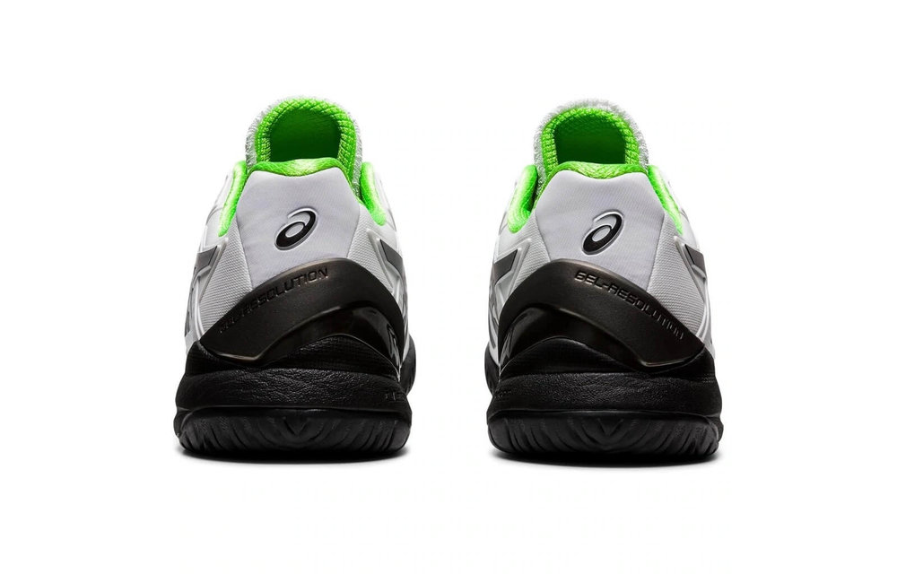 Asics Gel Resolution 8 Men's Tennis Shoe (White/Black/Green)