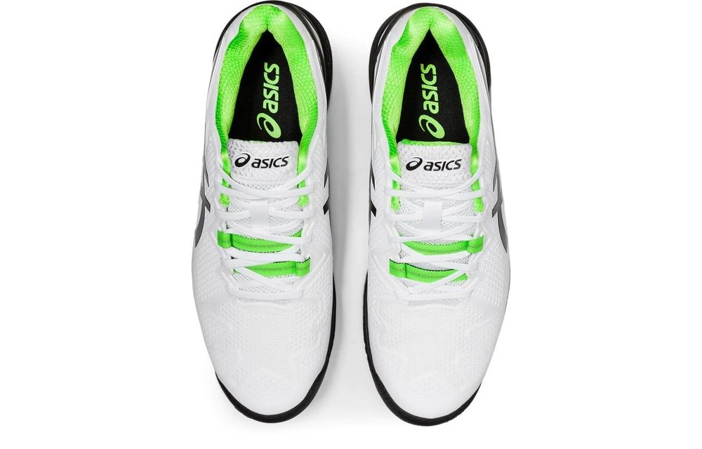 Asics Gel Resolution 8 Men's Tennis Shoe (White/Black/Green)