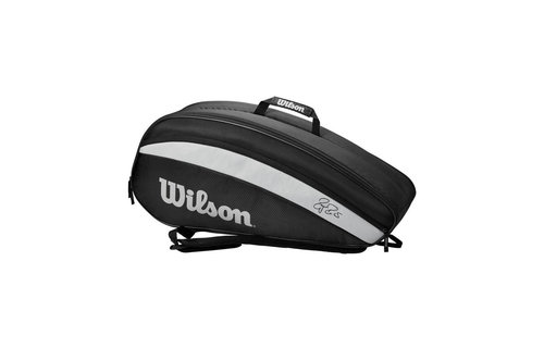 Wilson RF Team 6 Pack Racquet Bag Black White MatchpointStore