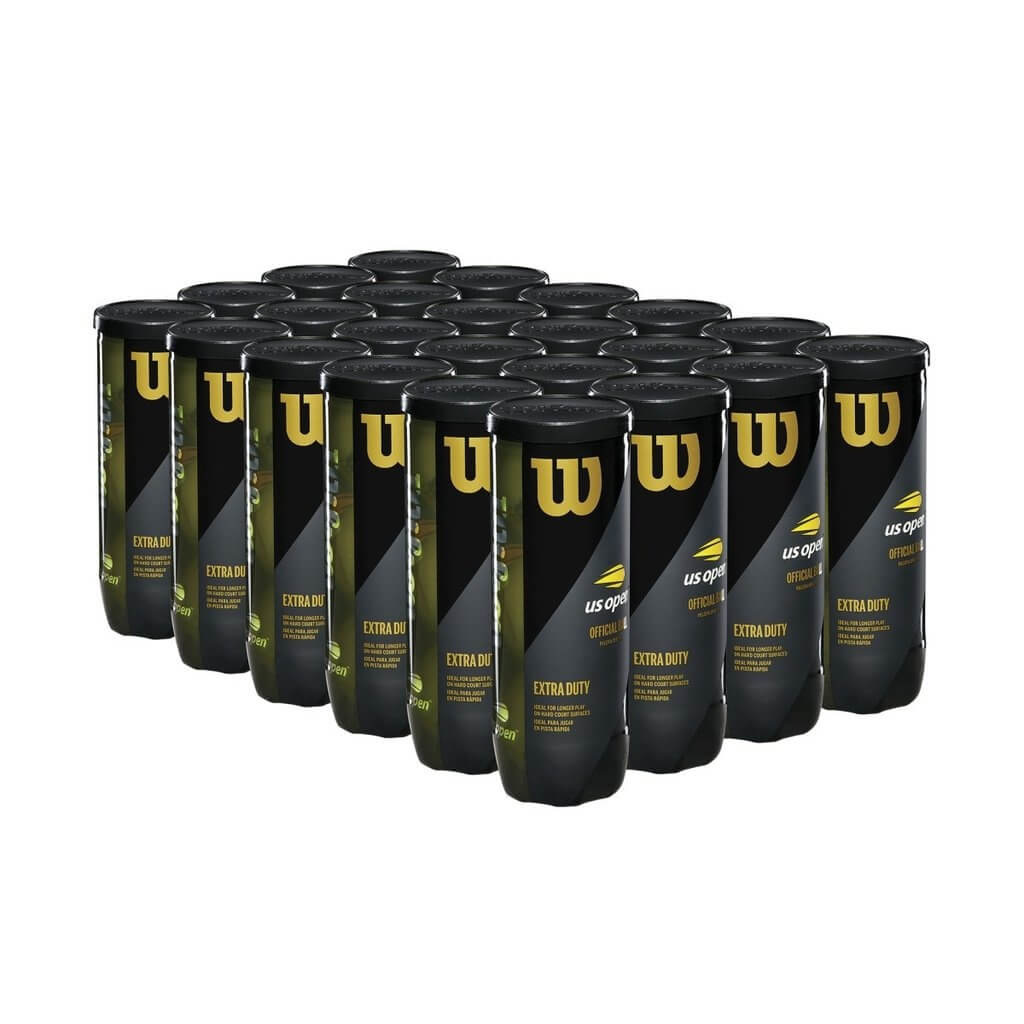 Wilson US Open Extra Duty Tennis Balls - Case (24 Cans)