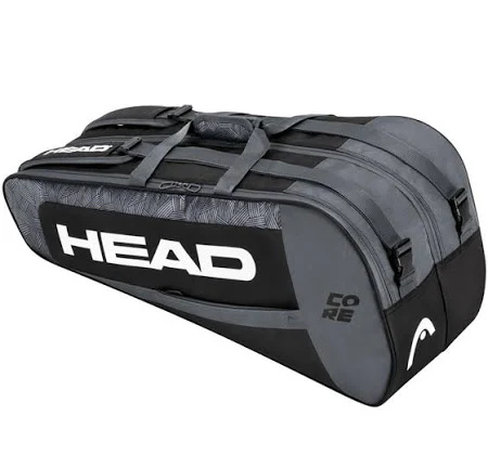 Head Core 6 Pack Combi Racquet Bag (Black/Grey)