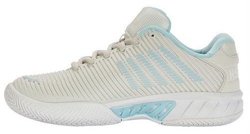K-Swiss Hypercourt Express 2 Women's Tennis Shoe (Gray/White/BlueGlow)