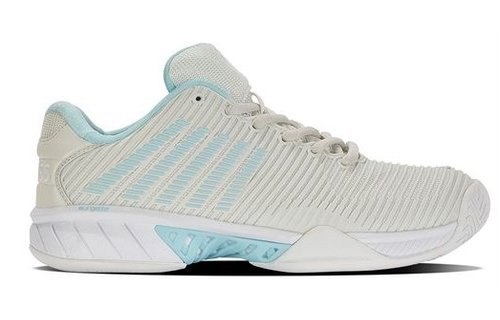 K-Swiss Hypercourt Express 2 Women's Tennis Shoe (Gray/White/BlueGlow)