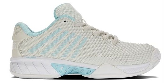 K-Swiss Hypercourt Express 2 Women's Tennis Shoe (Gray/White/BlueGlow)