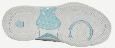 K-Swiss Hypercourt Express 2 Wide Women's Tennis Shoe (Gray/White/BlueGlow)