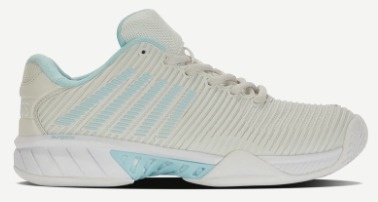 K-Swiss Hypercourt Express 2 Wide Women's Tennis Shoe (Gray/White/BlueGlow)