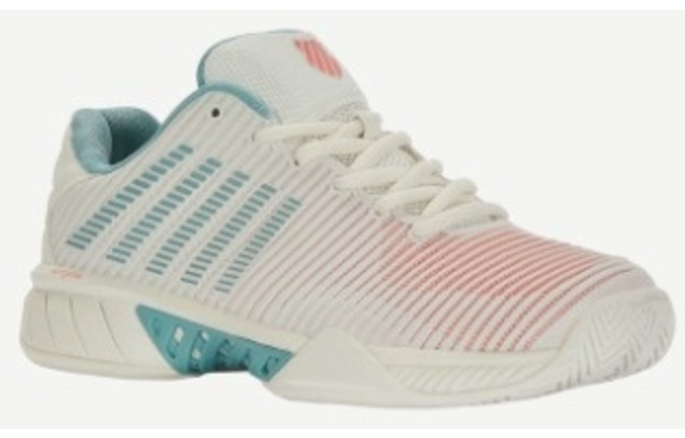 K-Swiss Hypercourt Express 2 Women's Tennis Shoe (Blanc/NileBlue/DesertFlower)