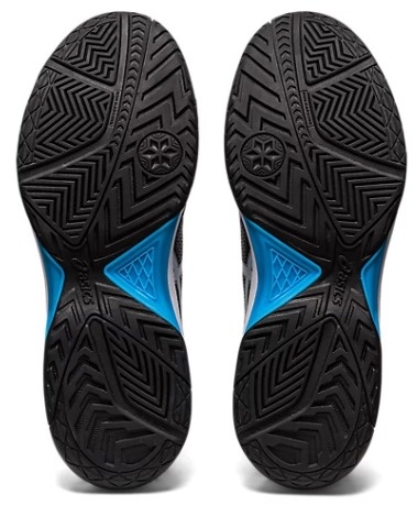 Asics Gel Dedicate 7 Men's Tennis Shoe (Black/Island Blue)