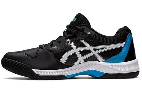 Asics Gel Dedicate 7 Men's Tennis Shoe (Black/Island Blue)
