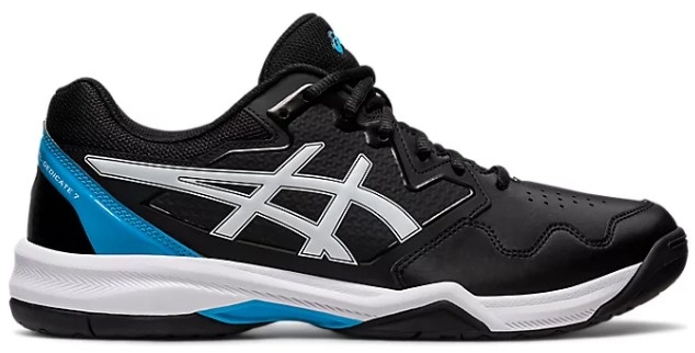 Asics Gel Dedicate 7 Men's Tennis Shoe (Black/Island Blue)