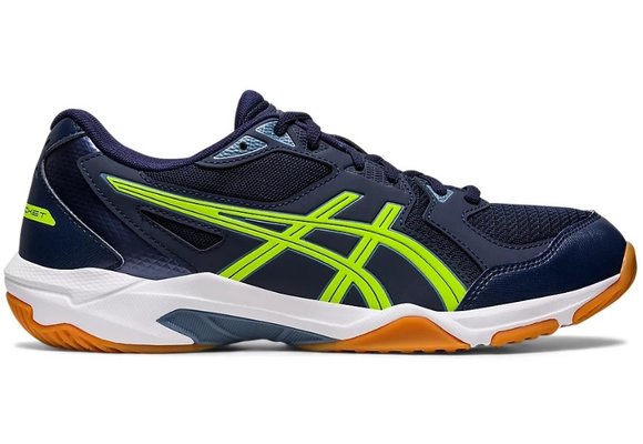 Asics Gel-Rocket 10 Men's Indoor Court Shoe Wide (Midnight/Hazard Green)