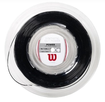 Wilson Synthetic Gut Power 16G Tennis String Reel 200m (Black)