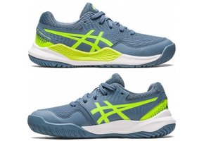 Asics Gel Resolution 9 GS Junior Tennis Shoe (Blue/Green)