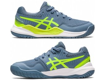 Asics Gel Resolution 9 GS Junior Tennis Shoe (Blue/Green)