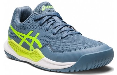 Asics Gel Resolution 9 GS Junior Tennis Shoe (Blue/Green)