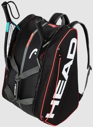 Head Tour Pickleball Supercombi 10 Pack Paddle Bag (Black/Orange)