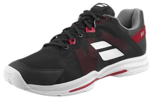 Babolat SFX3 AC Men's Tennis Shoe (Black/Poppy Red)