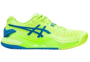 Asics Gel-Resolution 9 Women's Tennis Shoe (Hazard Green/Reborn Blue)