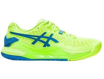 Asics Gel-Resolution 9 Women's Tennis Shoe (Hazard Green/Reborn Blue)