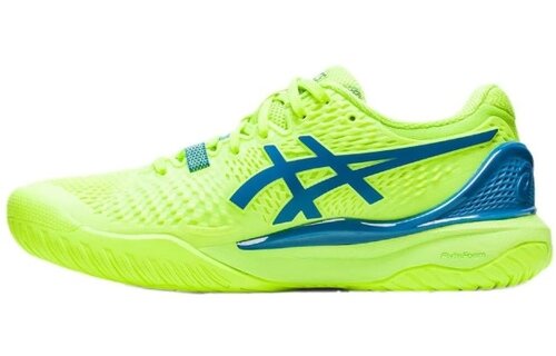 Asics Gel-Resolution 9 Women's Tennis Shoe (Hazard Green/Reborn Blue)