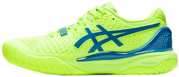 Asics Gel-Resolution 9 Women's Tennis Shoe (Hazard Green/Reborn Blue)