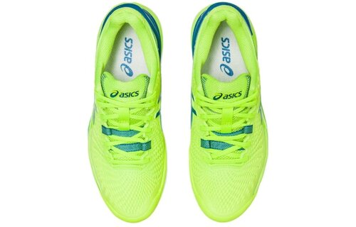 Asics Gel-Resolution 9 Women's Tennis Shoe (Hazard Green/Reborn Blue)