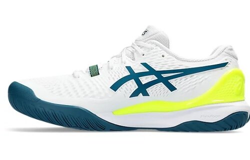 Asics Gel Resolution 9 Men's Tennis Shoe (White/Teal)